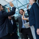 Group of happy businesspeople