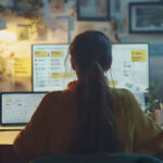 Social Media Content Calendar Review with Marketing Team in Workspace
