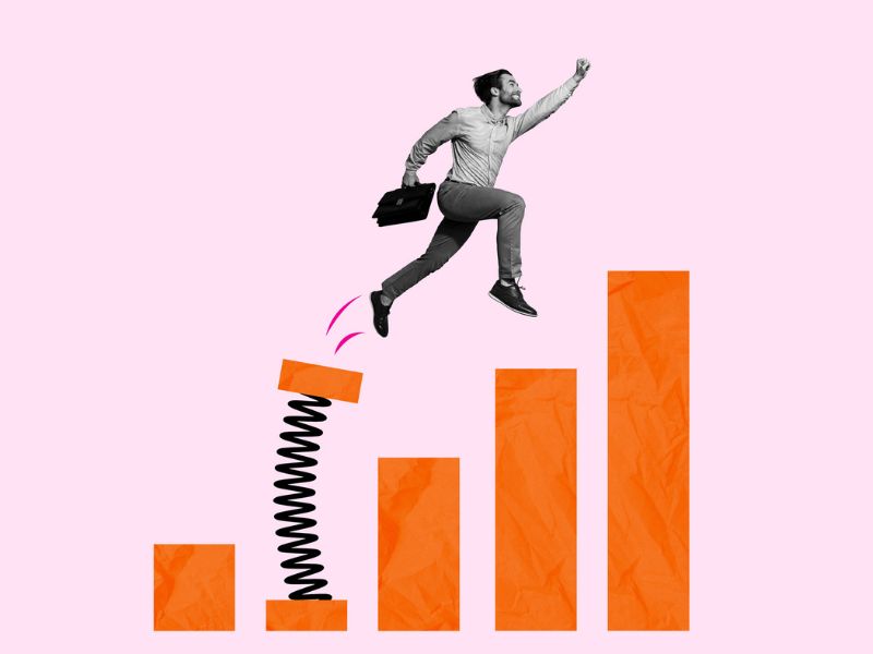 talent - graph with a jumping man